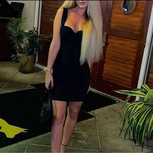 Herve Leger x Julia Restoin Roitfeld bandage black dress